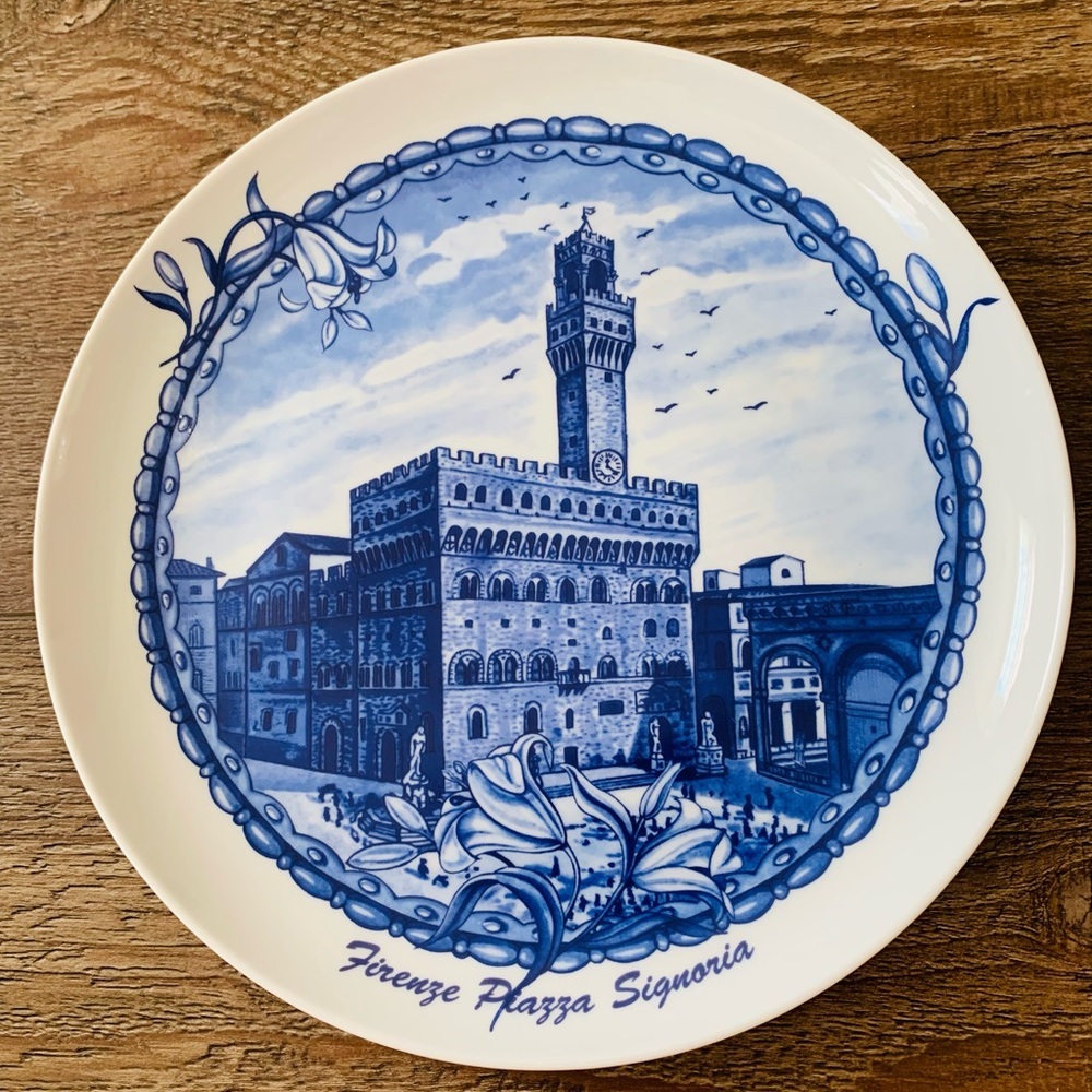 Antique Firenze Piazza Signiria Plate 10” - Picture 6 of 6